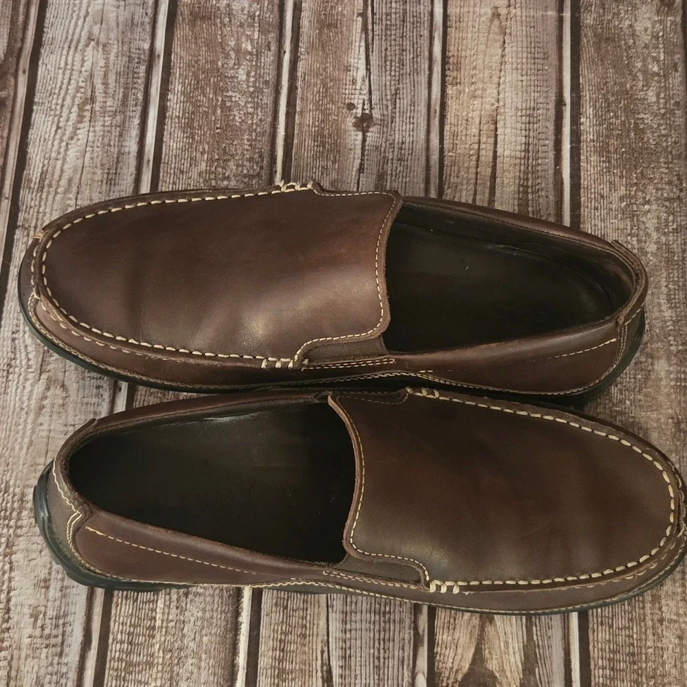 Sz 8.5 M Mens Cole Haan Tucker Venetian Brown Leather Vibram Driver Loafers